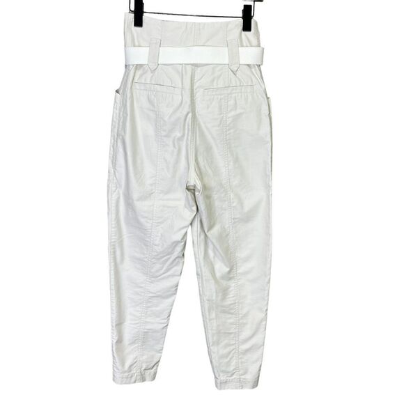 NEW IRO Cursola Belted Paperbag Waist Ankle Pants Cloudy White Size 2 - Picture 7 of 13